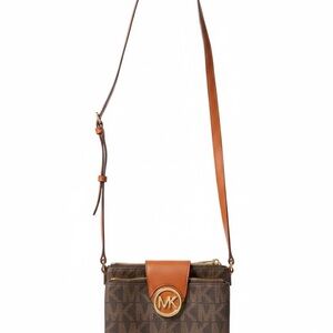 Michael Kors Brown and Tan Crossbody Bag
